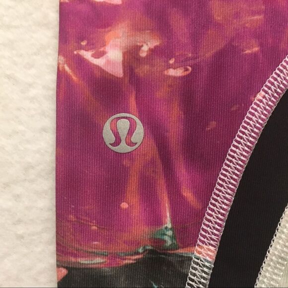 Lululemon Women Run Inspire Crop II Pant Pigment Wave Multi Black Luxtreme 6 - Picture 6 of 8